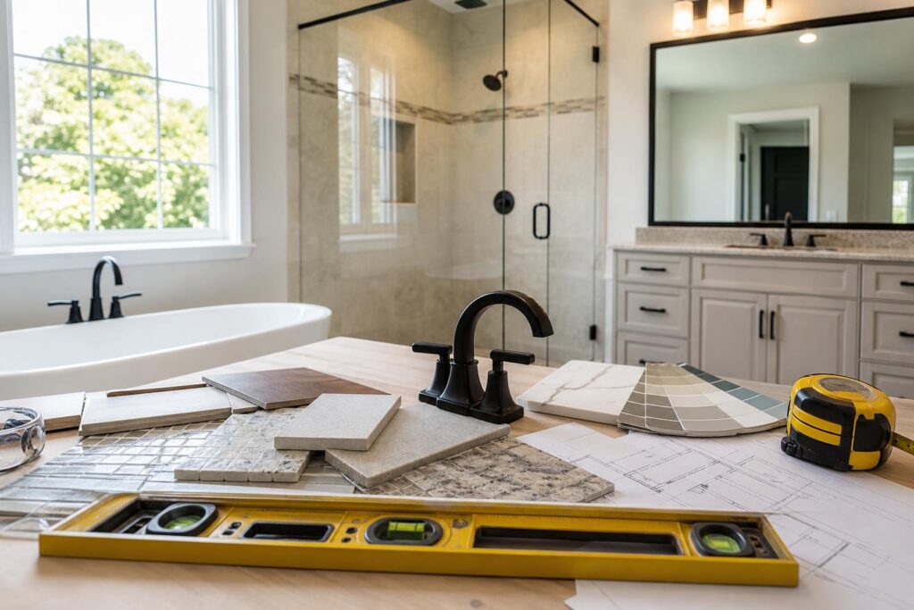 Bathroom fixture and finish selection samples